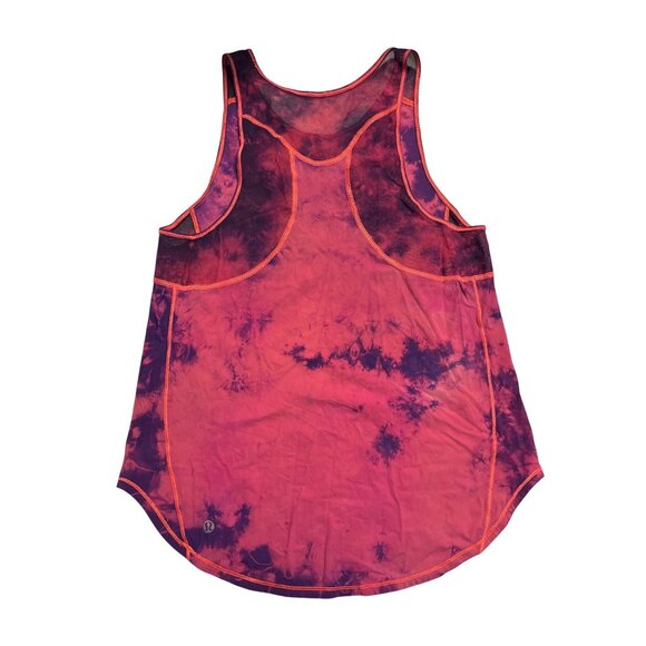 Lululemon Tie-Dyed Sculpt Tank Top Pink & Purple Size 6 With Mesh Panels - Picture 2 of 4